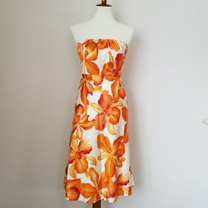 Banana Republic 100% Silk Tropical Hibiscus Dress